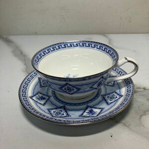 A2408-3064 Noritake Bone China カップ&ソーサー 4626 ブルー フラワー 中古美品 60サイズ梱包予定