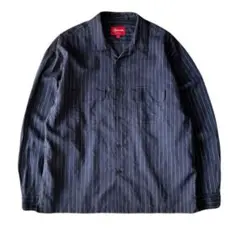 Supreme / PINSTRIPE LINEN SHIRT - NAVY