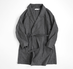 nonnative ◆SLEEPER GOWN W/N/P FLANNEL STRETCH ガウンコート グレー 2 ダブル フランネル ノンネイティブ