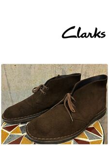 Clarks 【極美品】クラークスデザートブーツ ブラウンスエードDESERT BOOT メンズ シューズ　ワラビーキムタク　濃茶　