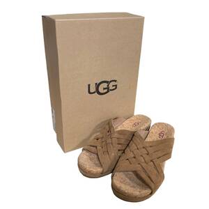 ◆中古品◆ UGG アグ ライラ ウェッジ LILAH WEDGE サンダル オープントゥ 1019976 23.0 Chesnut チェスナット 箱有 V71192NC