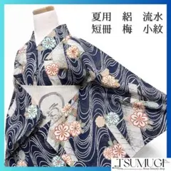 小紋　夏用　絽　梅　流水　短冊　花模様　金彩　着物　071w d