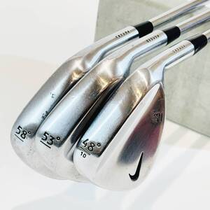 甲YZ4691　1円スタート 名機 ウェッジ 3本セット　48°/53°/58°　右利き用　ナイキ　NIKE FORGED フォージド　日本仕様/スチールシャフト