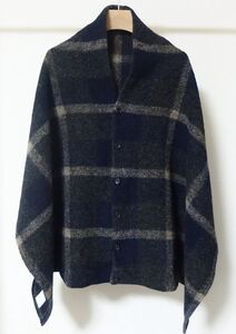 Engineered Garments エンジニアードガーメンツ Button Shawl Wool Knit Plaid ウール ニット チェック ボタン ショール ストール