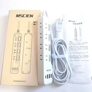 「一円スタート」Mscien 電源タップ 8個AC口 1個usb-c 3個usb-a 延長コード 3m 雷ガード YP164K8RL3A1CU「1円」AKI01_3344