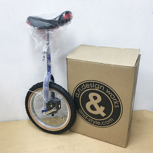 【未使用品】a.n.design works/エーエヌデザインワークス 一輪車 16インチ ブルー 男の子 女の子 乗車遊具 ※No.40※ UNI21