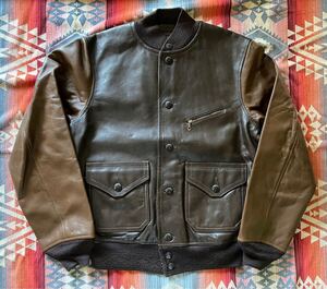 【新品】RRL ダブルアールエル カウハイド バーシティ MEYERSレザー ジャケット S スタジャン ブルゾン ポロ ラルフローレン デニム 革