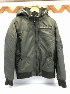 ○ アルファ インダストリーズ ミリタリー フライトジャケット メンズ L カーキ フード TA1170-076 ALPHA INDUSTRIES ○