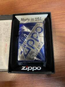 ジッポ zippo 青銀 ロゴ 2019年 未使用