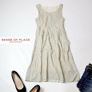 ☆☆ 美品 アーバンリサーチ SENSE OF PLACE ☆☆ 可愛い 柔らかレーヨン ワンピース 38号 春 夏 22B08