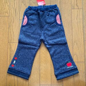 SALE　即決　未使用　日本製　ミキハウス　ストレッチパンツ　90 ネイビー　 デニムパンツ 長ズボン パンツ 子供服