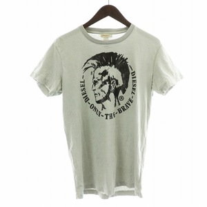 ディーゼル DIESEL Tシャツ カットソー ロゴ プリント 半袖 M グレー /XK ■GY09 メンズ