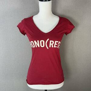 YT0746 Gap ギャップ HONO(RED) Vネック アフリカンコットンTシャツ XSサイズ Y2K 半袖 アフリカ製 コットン100％