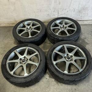 □岐阜発　△AVS Model7/アルミホイール/4本セット/17×7J/オフセット50/5穴/PCD100/タイヤNANKANG/2016年製/現状品　R6.5/14□