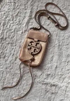 美品　Tory Burch ローズゴールド スマホショルダーバッグ　希少色