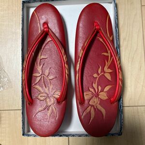 草履　女性用　中古　赤色　23cm