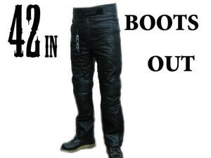 ★合皮とはレベルが違うレザーパンツ★ツーリング/BOOTS OUT★42　(W102～104cm)　柔らかい・なめしたバッファローレザー