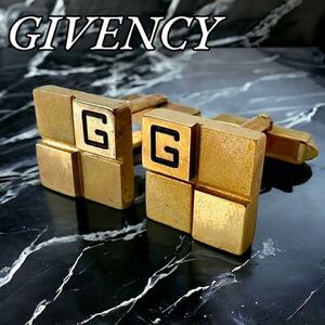 美品 GIVENCHY ジバンシー カフス ゴールド ロゴ入り セット メンズ