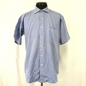 CHAPS/RALPH LAUREN/ラルフローレン★半袖Yシャツ【メンズL程度/blue/青】チェック柄/Tops/Shirts◆BH641