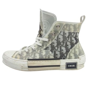 DIOR HOMME ディオールオム 3SH118YJP B23 High Top Sneakers オブリーク総柄 ハイカット スニーカー ホワイト系 41【中古】