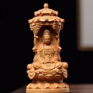 木彫仏像 三面 婆娑三聖座像 阿弥陀仏三尊（観世音菩薩 阿弥陀仏 地蔵菩薩像）彫刻 仏教工芸