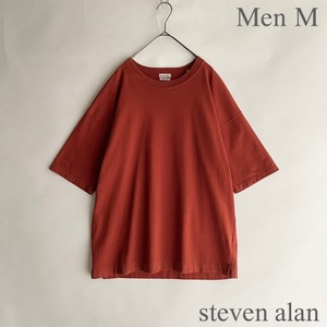 steven alan 日本製 スティーブンアラン HI-DENS CN 5SL BOLD Tシャツ BOLD FIT 5分袖 クルーネック 無地 ベーシック ボルドー系 size M sk