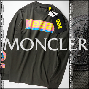 安心の国内正規品■人気のビックロゴプリント【2 MONCLER GENIUS 1952 】モンクレールジーニアス清潔感抜群アッシュ色ロンTシャツM/長袖