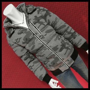 SALE【2WAY迷彩カモフラカット中綿ダウンJKT/GRカモ/L】