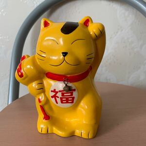 貯金箱 招き猫昭和レトロ 置物 陶器 猫 