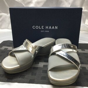 【中古/現状品/TO】- COLE HAAN コールハーン サンダル 6B グレー×シルバー レディース　MZ0108