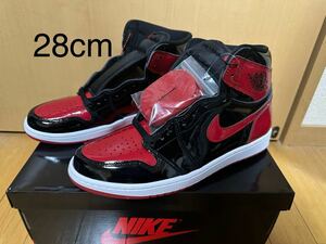 【新品】 28cm Nike Air Jordan 1 High OG Patent Bred ナイキ エアジョーダン1 ハイ OG パテント ブレッド レッド ブラック