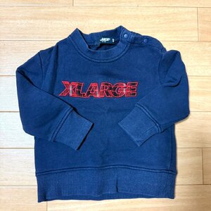 XLARGE KIDS エクストララージ キッズ ベビー トレーナー ロゴ ネイビー 紺 スウェット 80cm