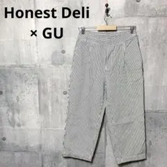 Honest Deli × GU メンズ ヒッコリーワイドパンツ S