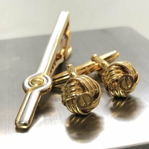 ライバルに差をつけろ！！ 高級ブランド DUNHILL ダンヒル ゴールド GOLD カフスボタン タイピンセット メンズアクセサリー IW408DJ02DNH//