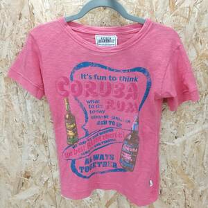 YA1737 【2003】LISTEN HEARTBEAT レディーストップス サイズ M 色 ピンク Tシャツ 半袖【220102000099】