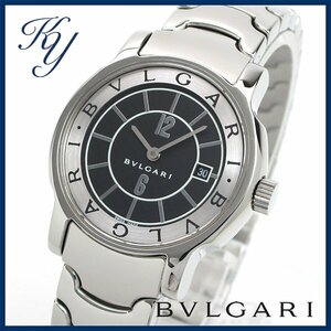 1円～ 3ヶ月保証付き 磨き済み 美品 本物 定番 人気 BVLGARI ブルガリ ソロテンポ ST29S ブラック レディース 時計