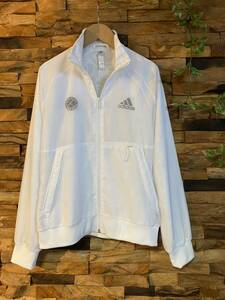 ★adidas アディダス テニス ウインドブレーカー ジャケット size M ヨガ ピラティス テニス ウォーキング ホワイト シルバー 長袖 