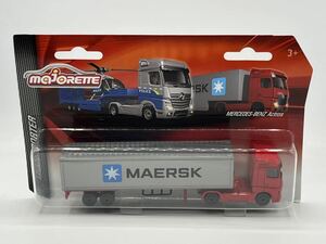 即決有★マジョレット Majorette メルセデスベンツ アクトロス トレーラー コンテナ MAERSK トランスポーター★ミニカー