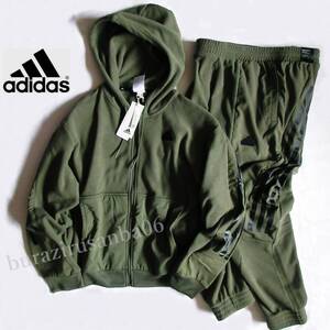 メンズ 2XL ◆未使用 定価17,270円 adidas アディダス フリース 上下セット ジップアップ フリースパーカー フリースパンツ セットアップ