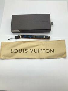 LOUIS VUITTONストラップ マルチカラー 黒 箱・袋付 本体サイズ長さ約18cm 横約1.2cm キーホルダー ブランド ルイヴィトン