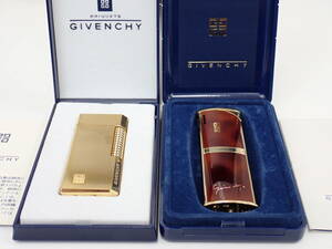 1731/1732★ジバンシー GIVENCHY ライター 2つセット ガスライター 金色 火花確認済み　経年保管品