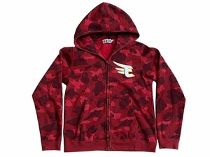 1 スタ ～ A BATHING APE アベイシングエイプ×楽天イーグルス 赤迷彩 猿迷彩 ジップアップ スウェット パーカー ファッション Mサイズ