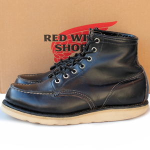 四角犬タグ★Red Wing SHOES レッドウィング 6inch CLASSIC MOC 6.5 ≒ 24.5 8179 アイリッシュセッター メンズ ブラッククローム p q-898