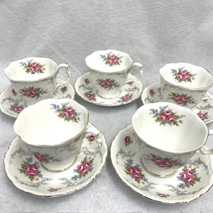 ROYAL ALBERT ロイヤルアルバート TRANQUILLTY トランキュリティ ソーサー&カップ 花柄 5客セット