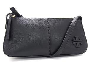 1円 ■新品同様■ TORY BURCH トリーバーチ マックグロー レザー ワンショルダーバッグ 肩掛け レディース ブラック系 FJ3139