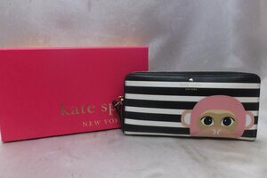 kate spade ケイトスペード 猿 ラウンドファスナー長財布 財布