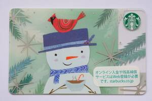 【新品】（No.46）スターバックスカード　2017　ホリデー　クリスマス　雪だるま　（PIN未削り／残1,000円）