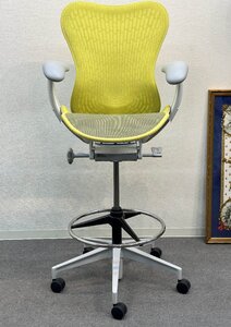 レア！■Herman Miller/ハーマンミラー■Mirra 2 Stool/ミラ2スツール　ライムグリーン系　ハイチェア　オフィスチェア★埼玉発送★