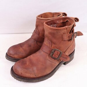 スペイン製 センドラ UK 7 表記 / 実寸 25.0-25.5cm 位 sendra エンジニア ブーツ スチール無 茶 ブラウン ブーツ メンズ 古着 中古 eb1243