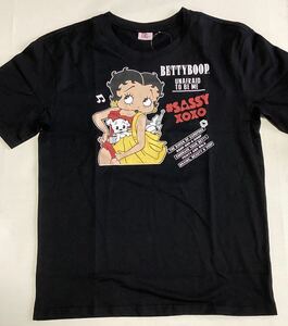 BETTY BOOP(ベティブープ)天竺プリントTシャツ◇Lサイズ◇黒◆長期保管・デッドストック未着用◆タグ付き◆ベティ◆ベティちゃん